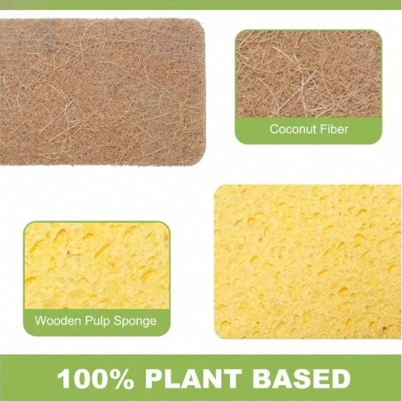 Biodegradable Kitchen Sponge Set — Cellulose & Coconut