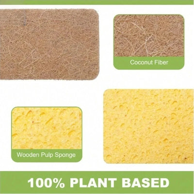Biodegradable Kitchen Sponge Set — Cellulose & Coconut