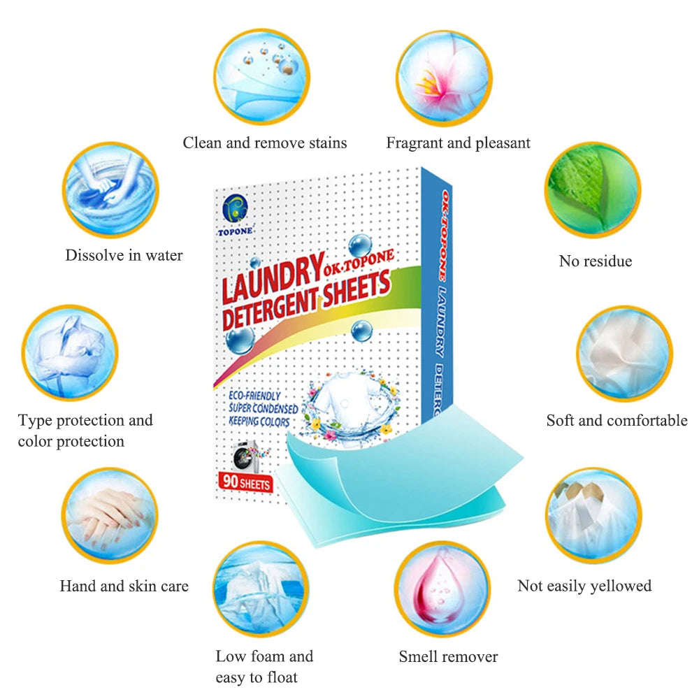 Eco-Friendly Laundry Detergent Sheets (90 pcs)
