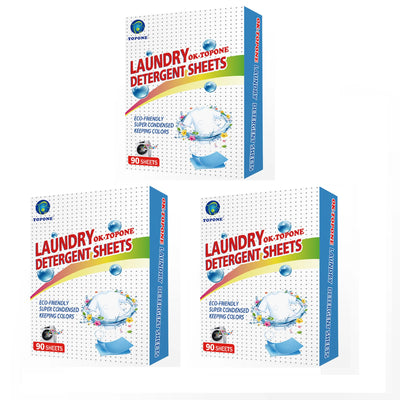 90 pcs Hojas de Detergente para Lavadora – Jabón Ecológico Sin Desperdicio, Elimina Manchas
